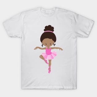 African American Ballerina, Ballet Girl, Pink Tutu T-Shirt